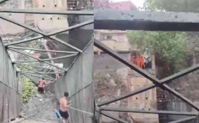 Foot overbridge collapses in Delhi's Roop Nagar, woman falls into 'nala'